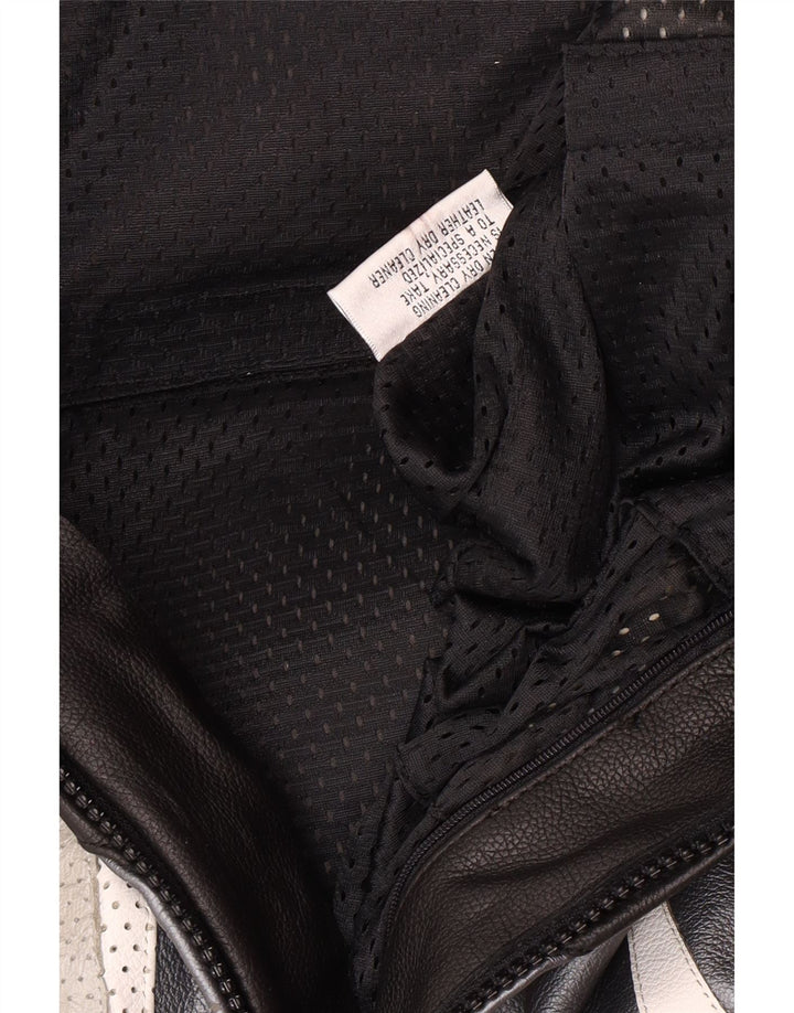Spool Herren-Overall aus grafischem Leder, Größe 52, XL, W36, L30, schwarzes Leder