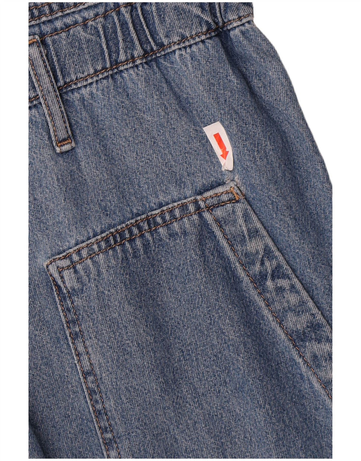 Topshop Damen Übergroßer, langärmliger Denim-Overall, Gr. 10, klein, Blau