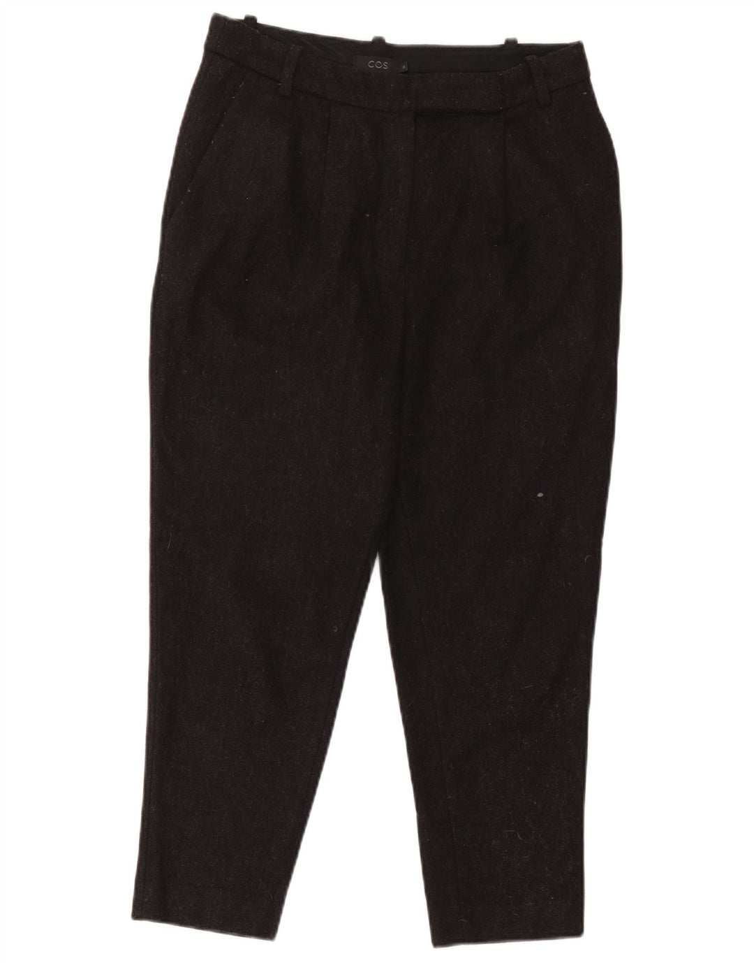 Cos Damen Crop Pegged Anzughose EU 36 Small W30 L25 Schwarze Wolle