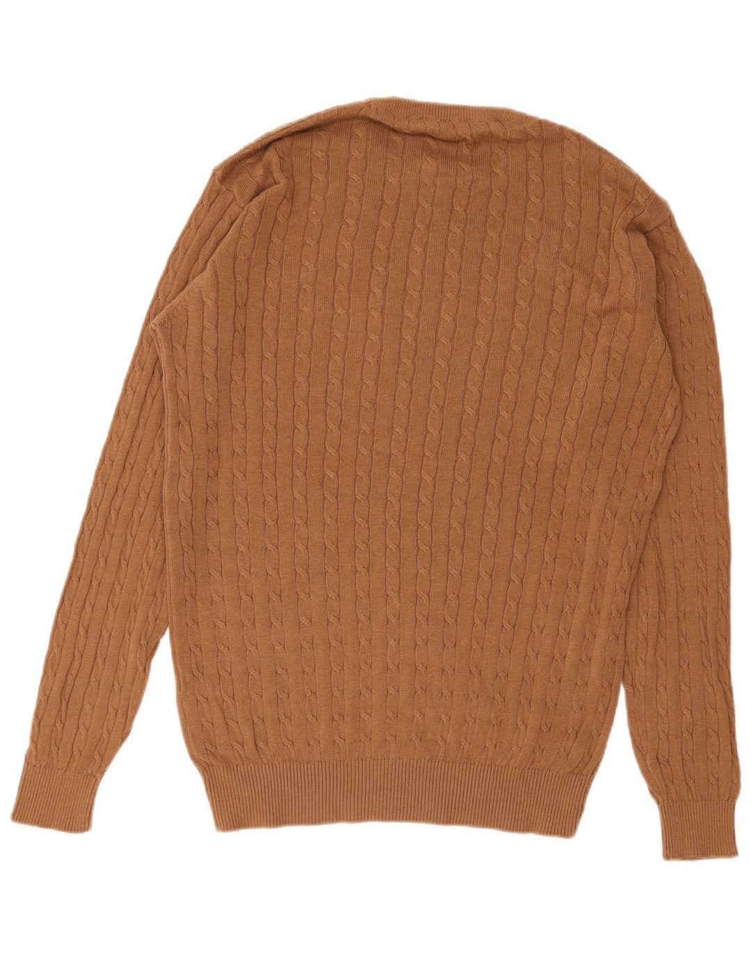 French Connection Herren-Pullover mit Rundhalsausschnitt aus mittelbrauner Baumwolle