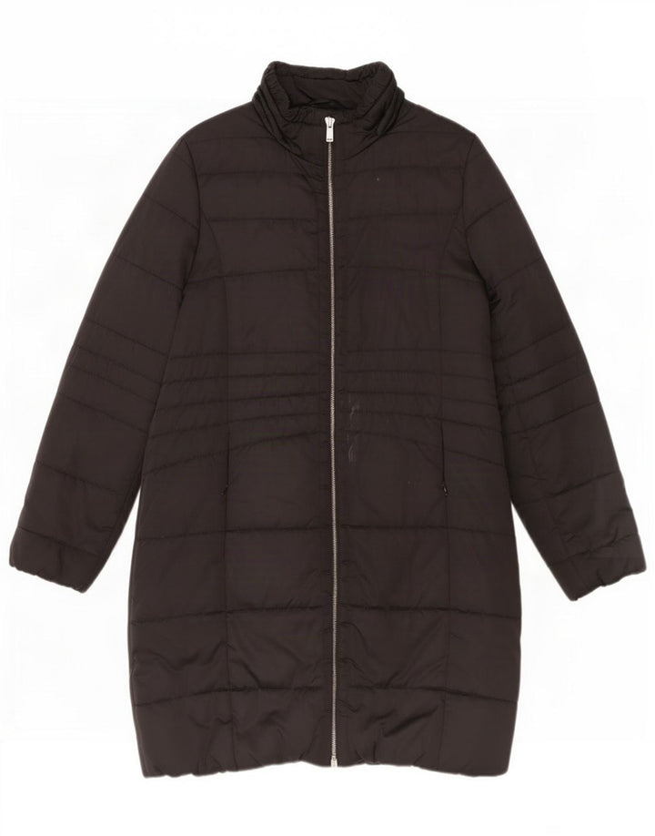 Trussardi Damen Wattierter Mantel IT 46 Large Schwarz Polyester