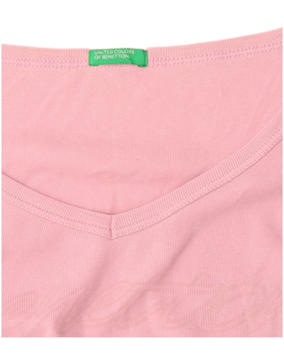 Benetton Womens Graphic Top Langarm UK 12 Mittelrosa