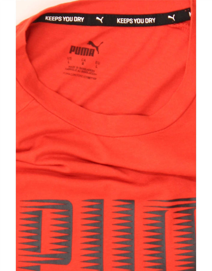Puma Herren Grafik T-Shirt Top Large Rot