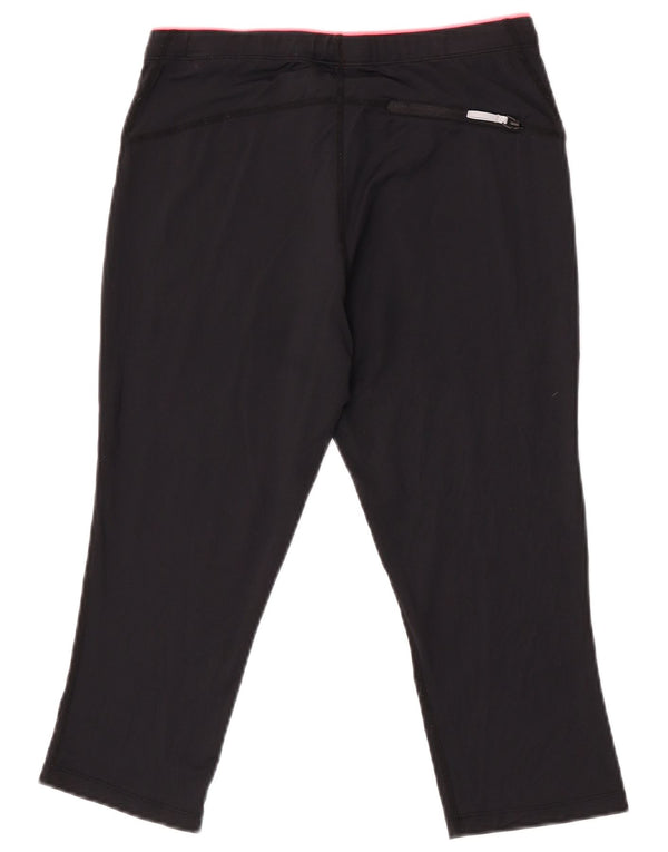 Asics Womens Graphic Capri Tracksuit Trousers UK 12 Medium  Black Polyester