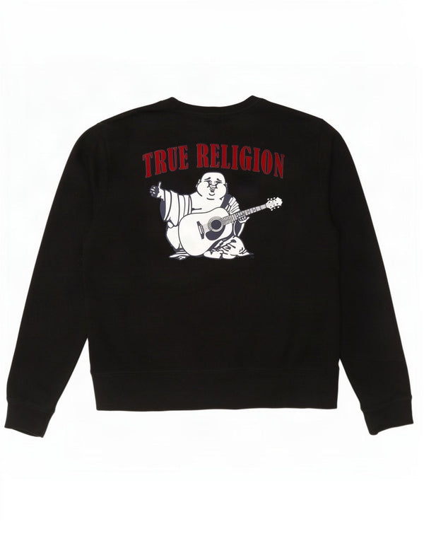 True Religion Damen-Sweatshirt mit grafischem Print, Gr. 40, Größe L, Schwarz, Baumwolle