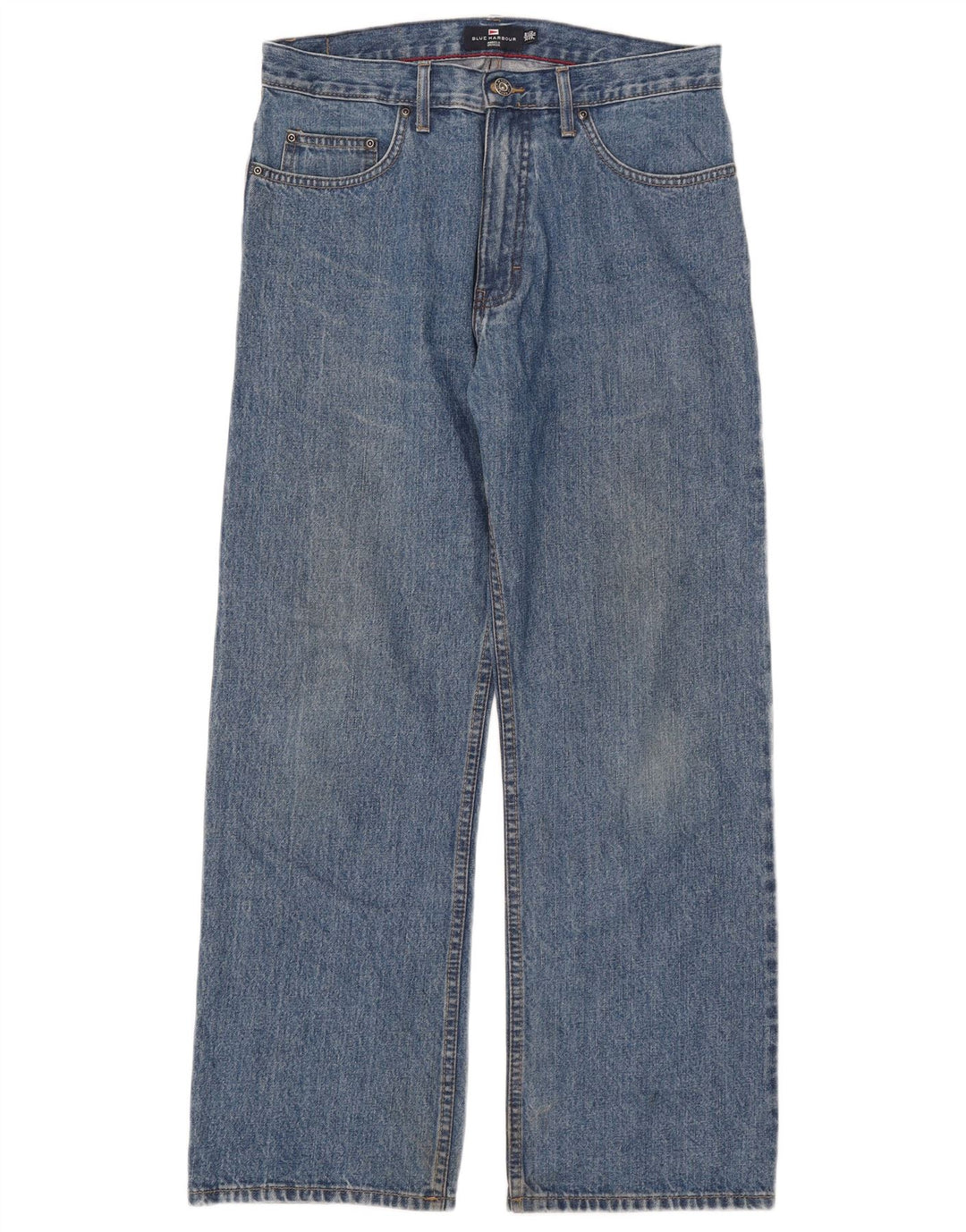 Marks & Spencer Herren Blue Harbor Straight Jeans W32 L29 Blaue Baumwolle