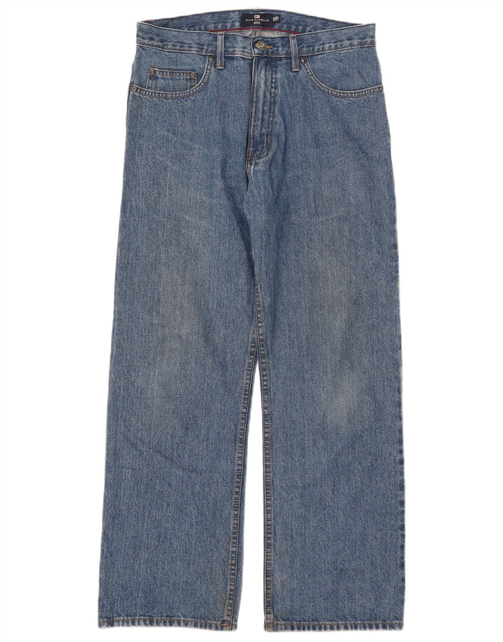 Marks & Spencer Herren Blue Harbor Straight Jeans W32 L29 Blaue Baumwolle