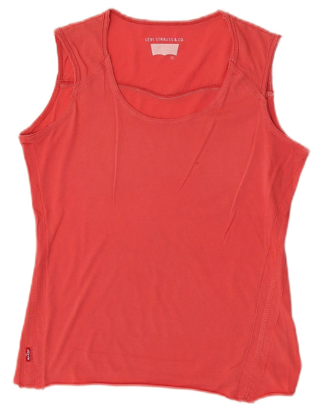 Levi's Damen Crop Vest Top UK 10 Small Rote Baumwolle
