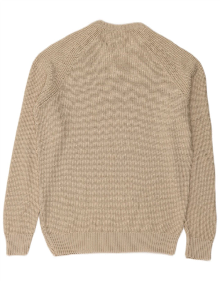 Zara Herren-Pullover mit Rundhalsausschnitt, mittelbeige Baumwolle