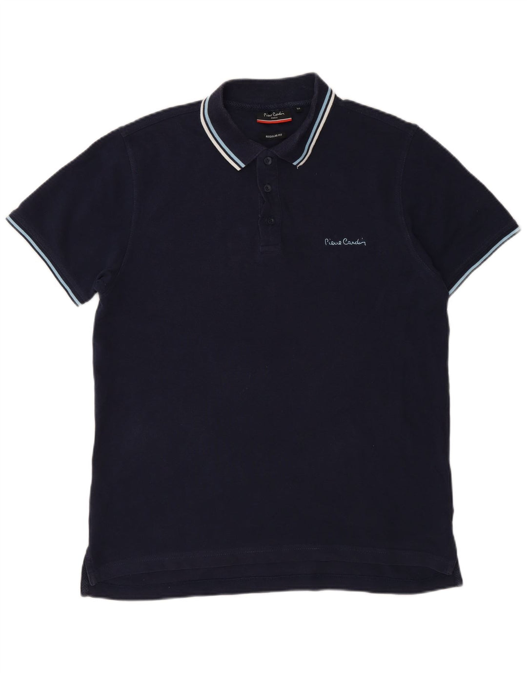 Pierre Cardin Herren-Poloshirt mit normaler Passform, mittelmarineblaue Baumwolle