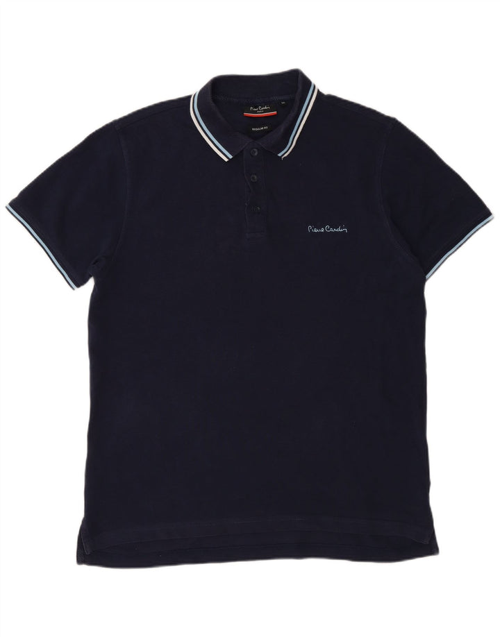 Pierre Cardin Herren-Poloshirt mit normaler Passform, mittelmarineblaue Baumwolle