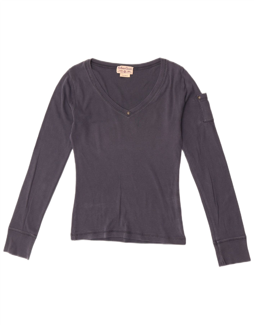 Marlboro Classics Damen Top Langarm UK 18 XL Marineblau