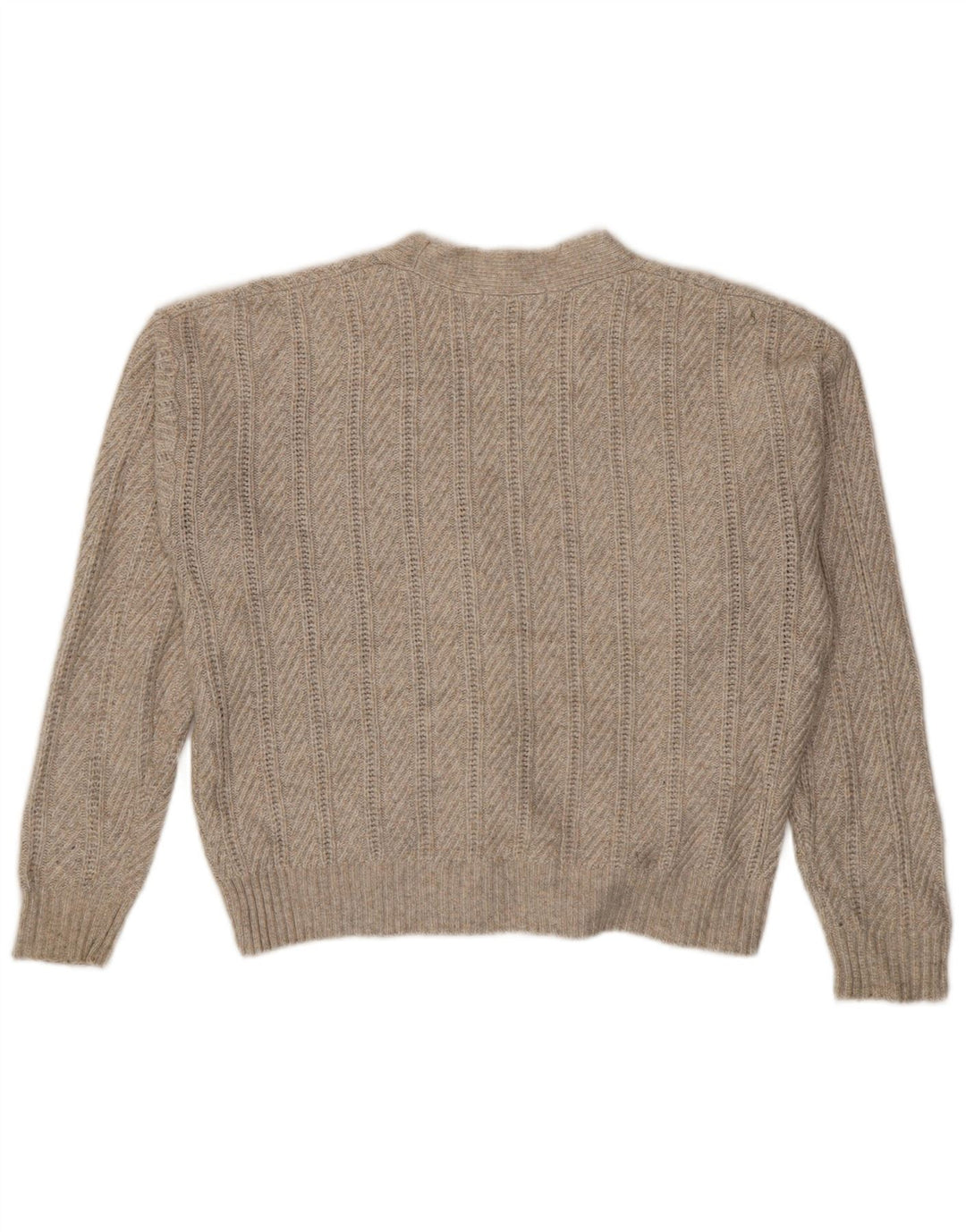 Marks & Spencer Damen Crop Cardigan Pullover UK 14 Medium Beige Polyester