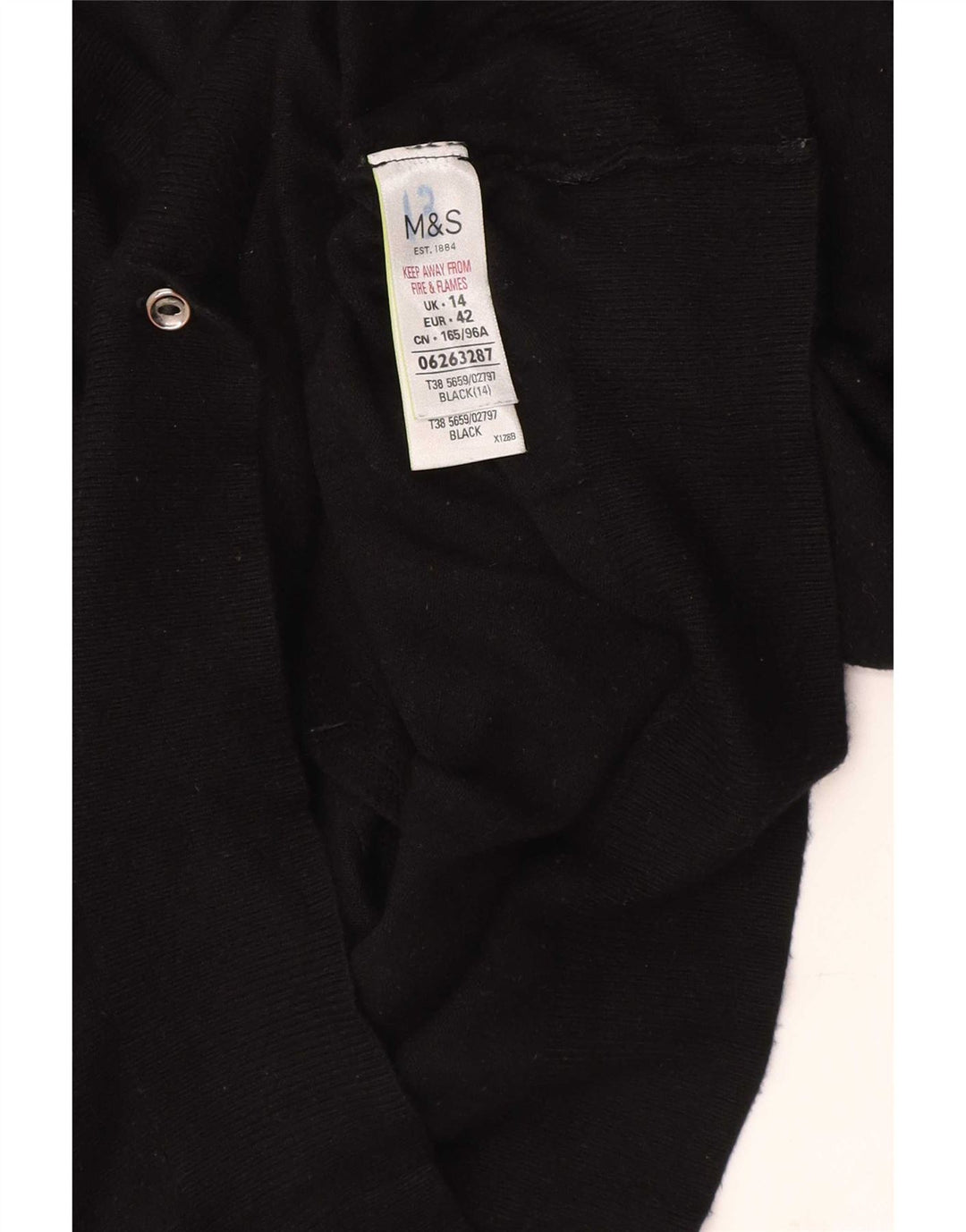 Marks & Spencer Damen-Cardigan-Pullover UK 14 Große schwarze Viskose