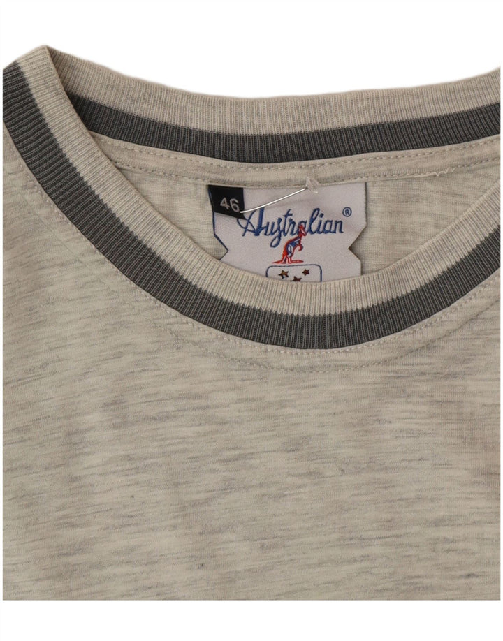 AUSTRALIAN L'ALPINA Herren Grafik T-Shirt Top IT 46 Small Grau meliert