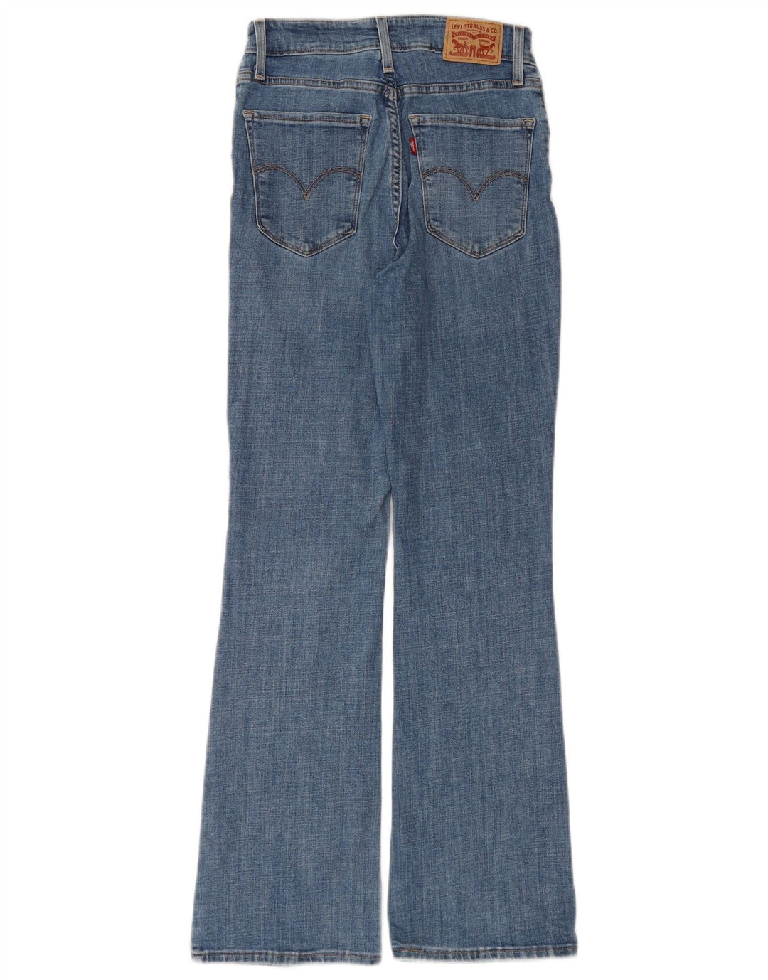 LEVI'S Damen 725 Bootcut-Jeans mit hohem Bund, W26 L30, blaue Baumwolle