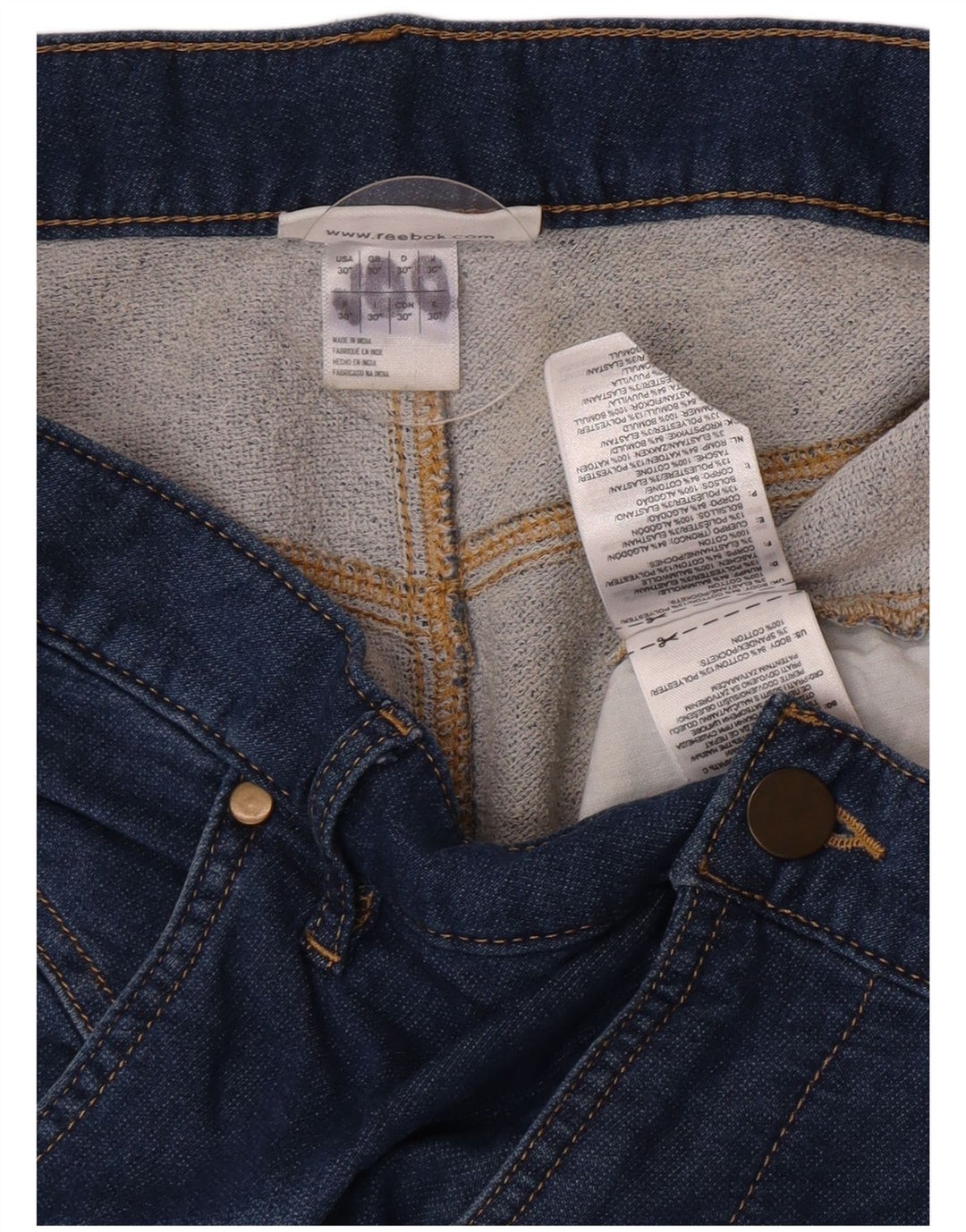 Reebok Damen Skinny Jeans W30 L29 Blaue Baumwolle
