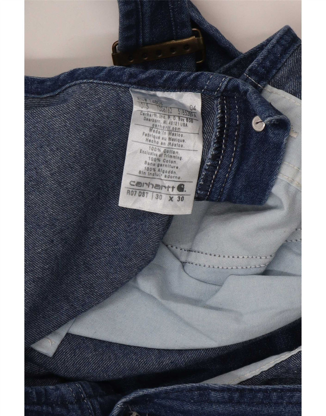 Carhartt Damen Cargo-Latzhose Jeans W30 L30 Blaue Baumwolle