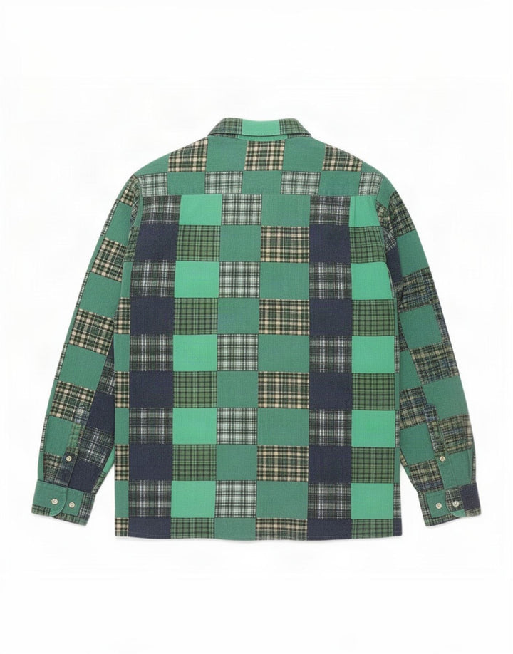 Elle Herrenhemd XL Grün Patchwork