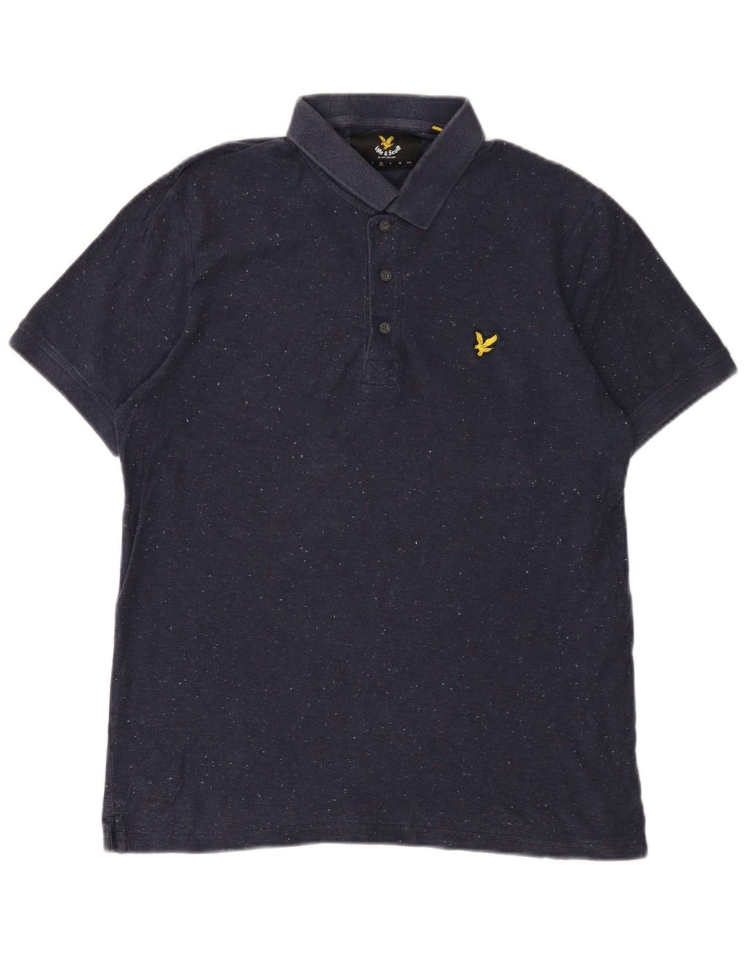 LYLE & SCOTT Herren-Poloshirt aus mittelblauer, melierter Baumwolle