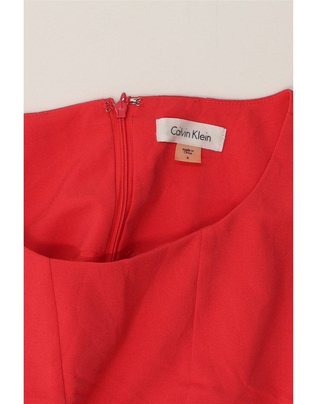 Calvin Klein Damen Ärmelloses A-Linien-Kleid US 6 Medium Red Colourblock