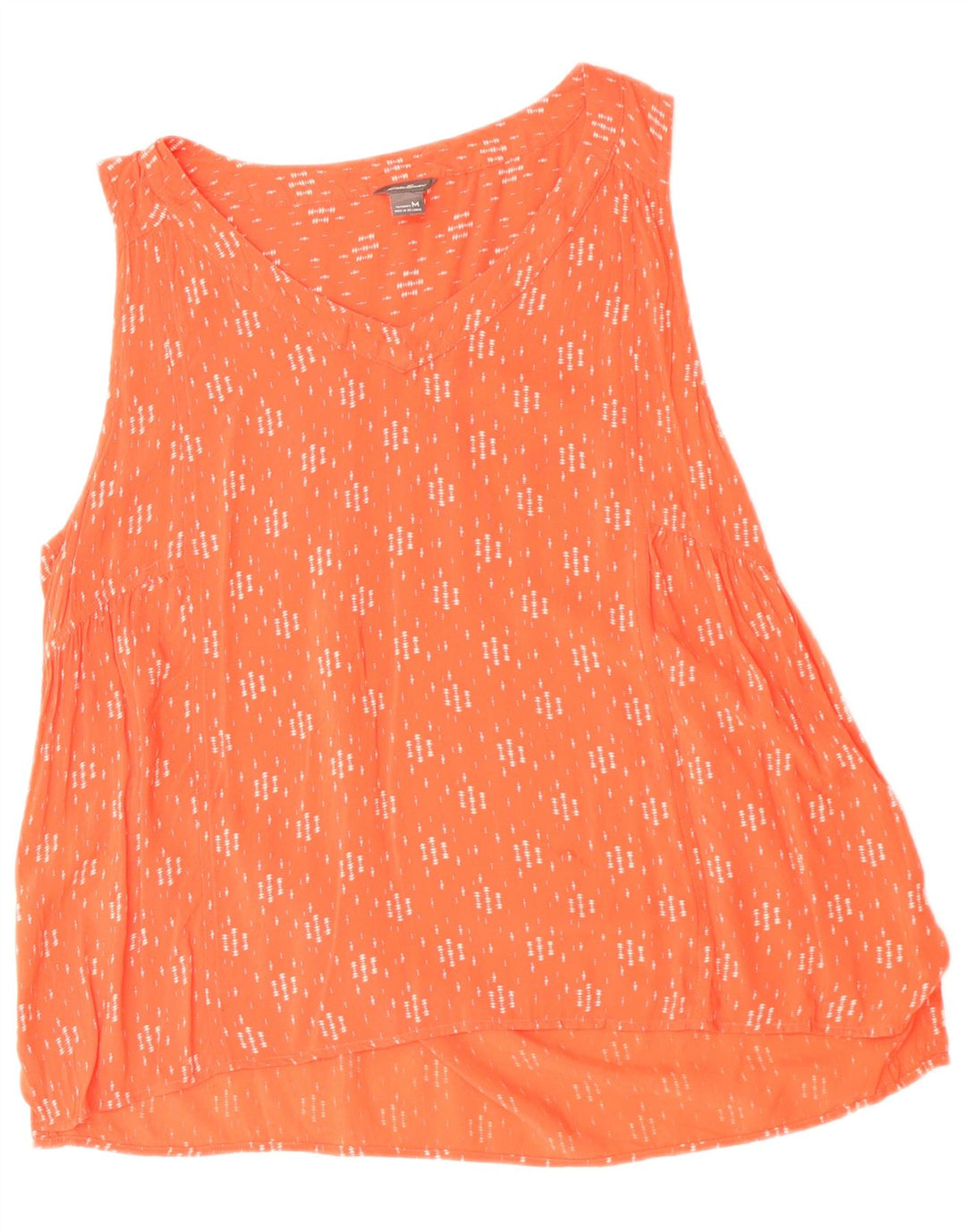 Eddie Bauer Damen Blusenoberteil UK 14 Medium Orange Geometrisch Rayon