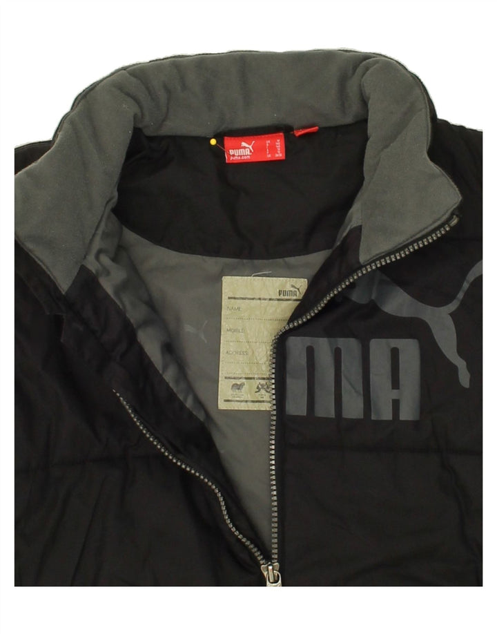 PUMA Boys Graphic Padded Jacket 9-10 Years Black Vintage Puma and Second-Hand Puma from Messina Hembry 