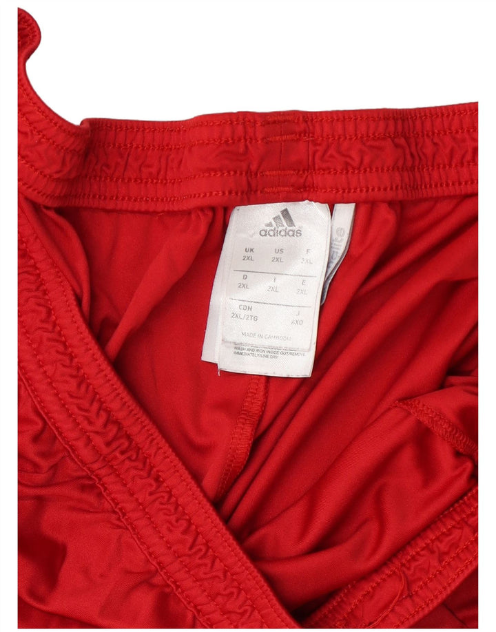 Adidas Herren Climalite Sport Shorts 2XL Rot Colourblock Polyester