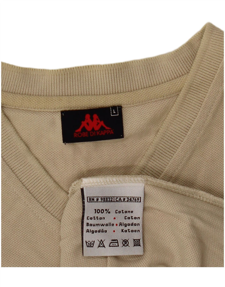Kappa Herren T-Shirt Top Large Beige Baumwolle