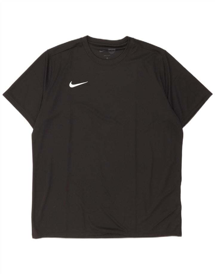 Nike Herren Dri Fit Slim Fit T-Shirt Top 2XL Schwarz Polyester