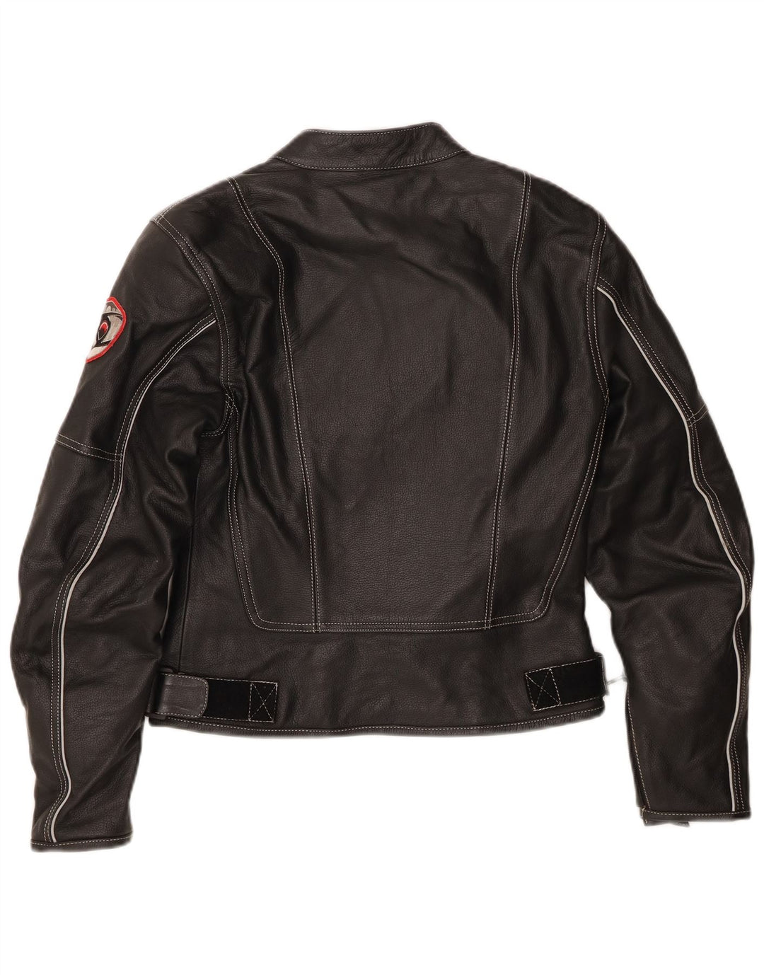 Suomy Damen Moto Racer Lederjacke UK 12 Mittelschwarzes Leder