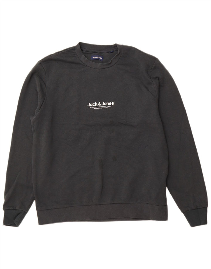 JACK & JONES Herren-Sweatshirt, Pullover, Größe L, Grau, Baumwolle