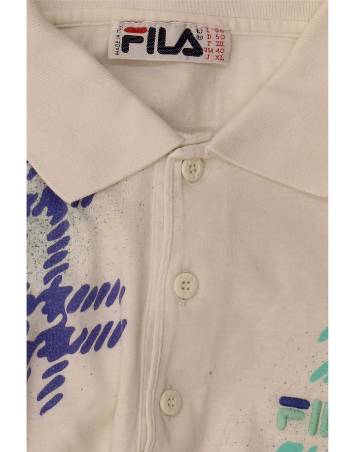 Fila Herren Poloshirt IT 50 Mittelweiß Geometrisch