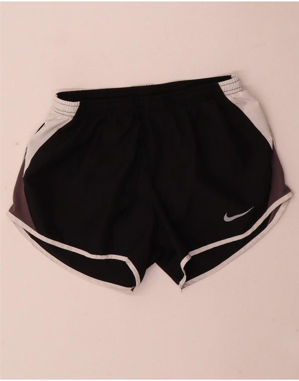 Nike Damen Dri Fit Sport Shorts UK 10 Small Schwarz Colourblock Polyester