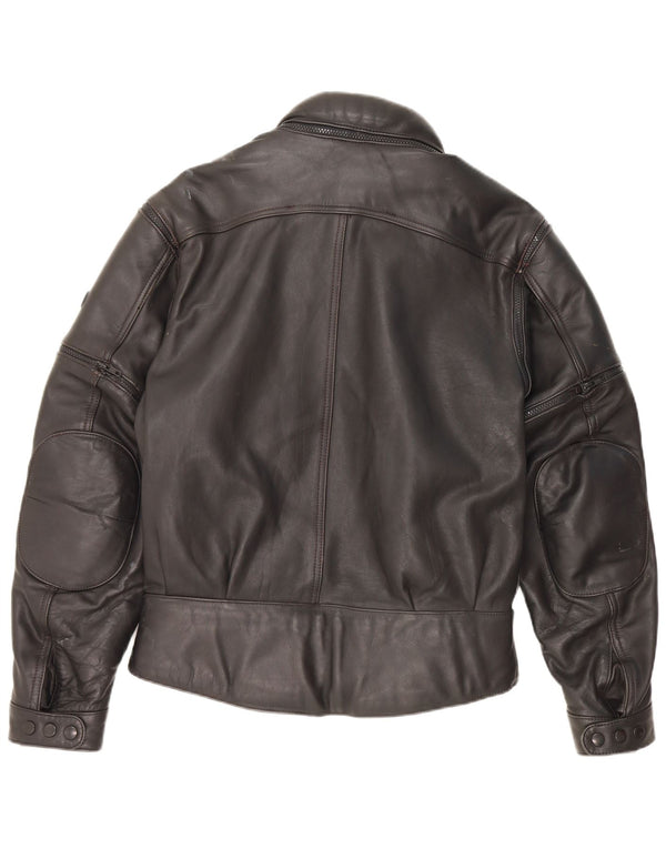 Hein Gericke Mens Leather Racer Jacket IT 50 Large Black Leather