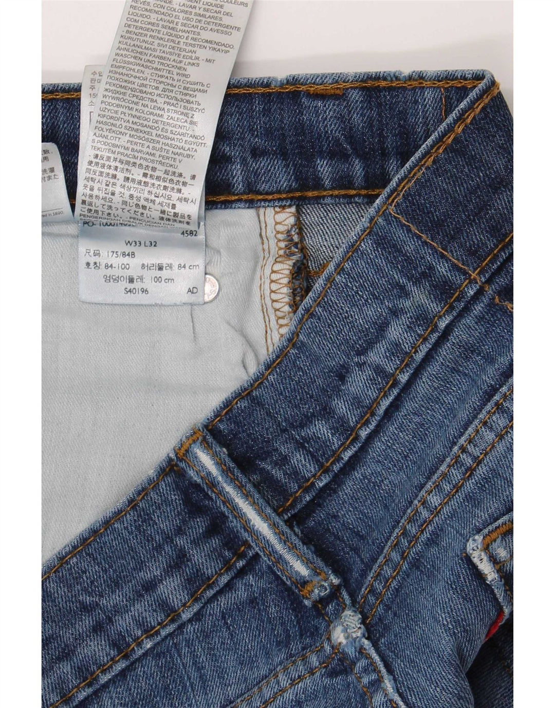 Levi's Herren Slim Jeans W33 L32 Blaue Baumwolle