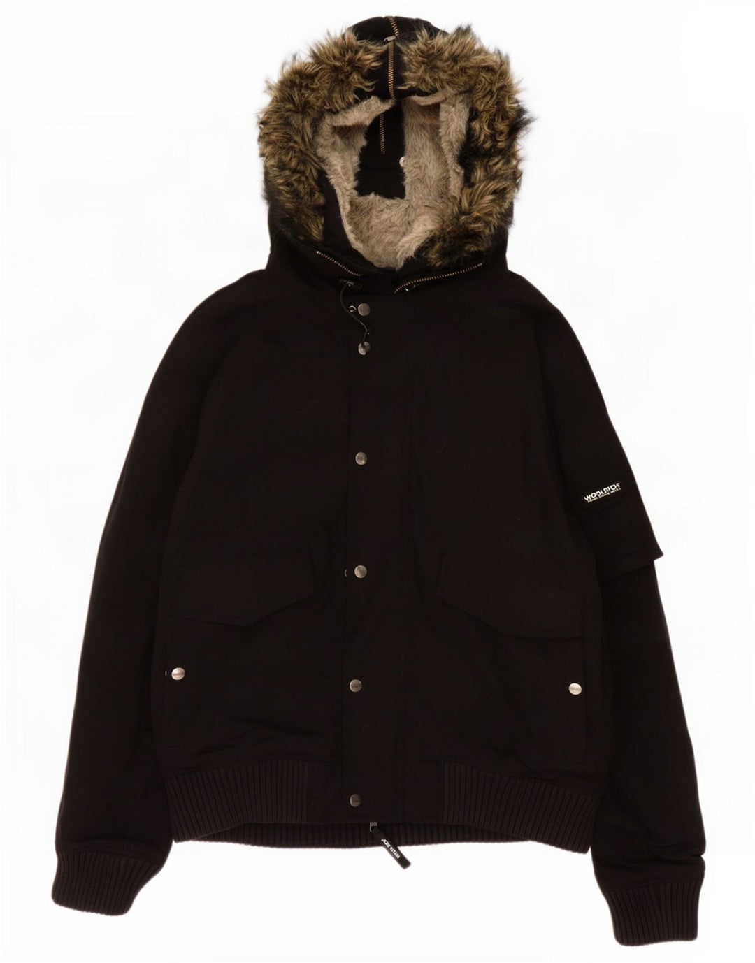 Woolrich Bomberjacke mit Kapuze für Jungen, 13–14 Jahre, XL, Schwarz