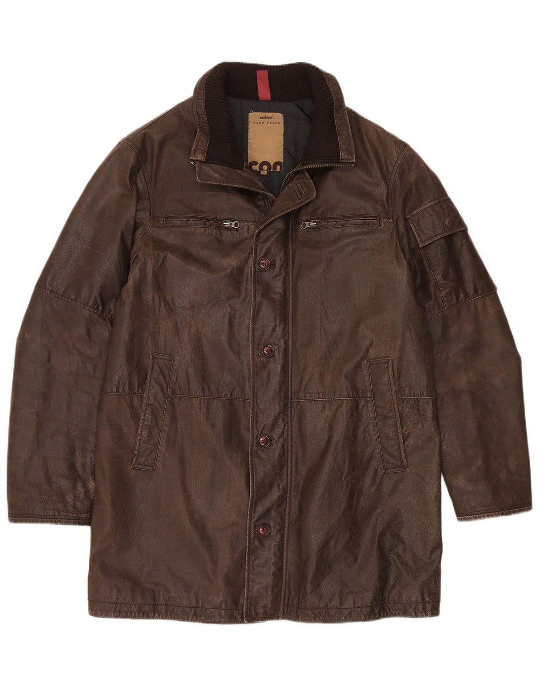 CONBIPEL Herren Ledermantel IT 52 XL Braunes Leder