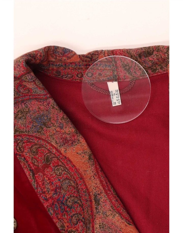 Vintage Damen Zweireihige Blazerjacke UK 12 Medium Maroon