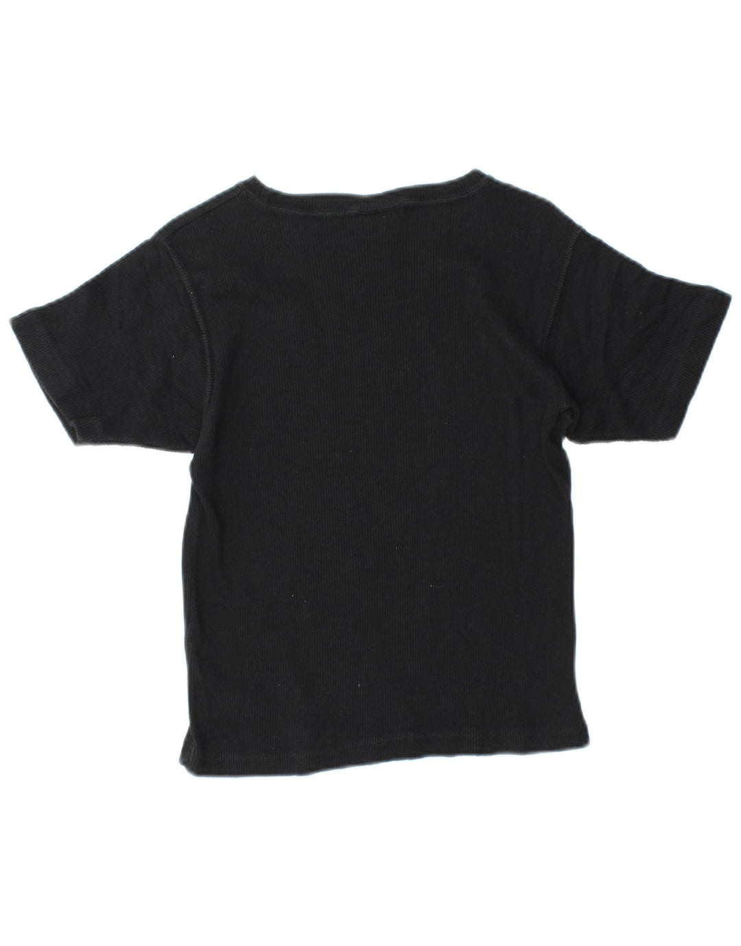 CHAMPION Damen Crop T-Shirt Top UK 12 Mittelschwarze Baumwolle