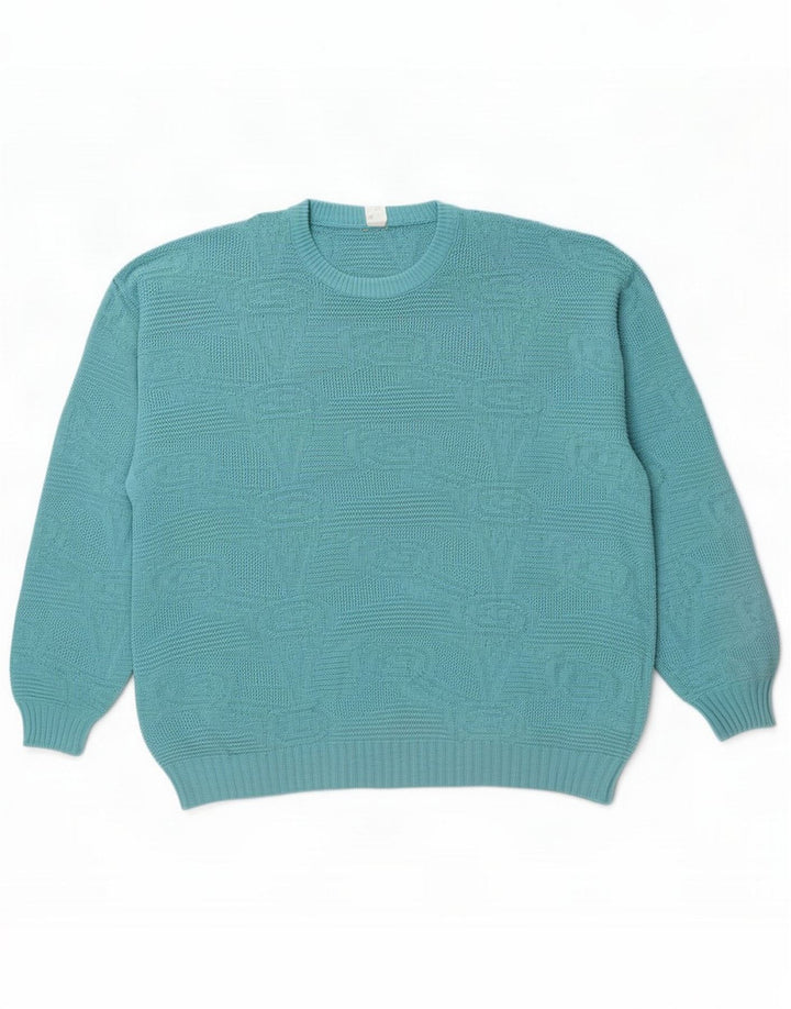Vintage Herren Pullover mit Rundhalsausschnitt IT 50 Mittelblau