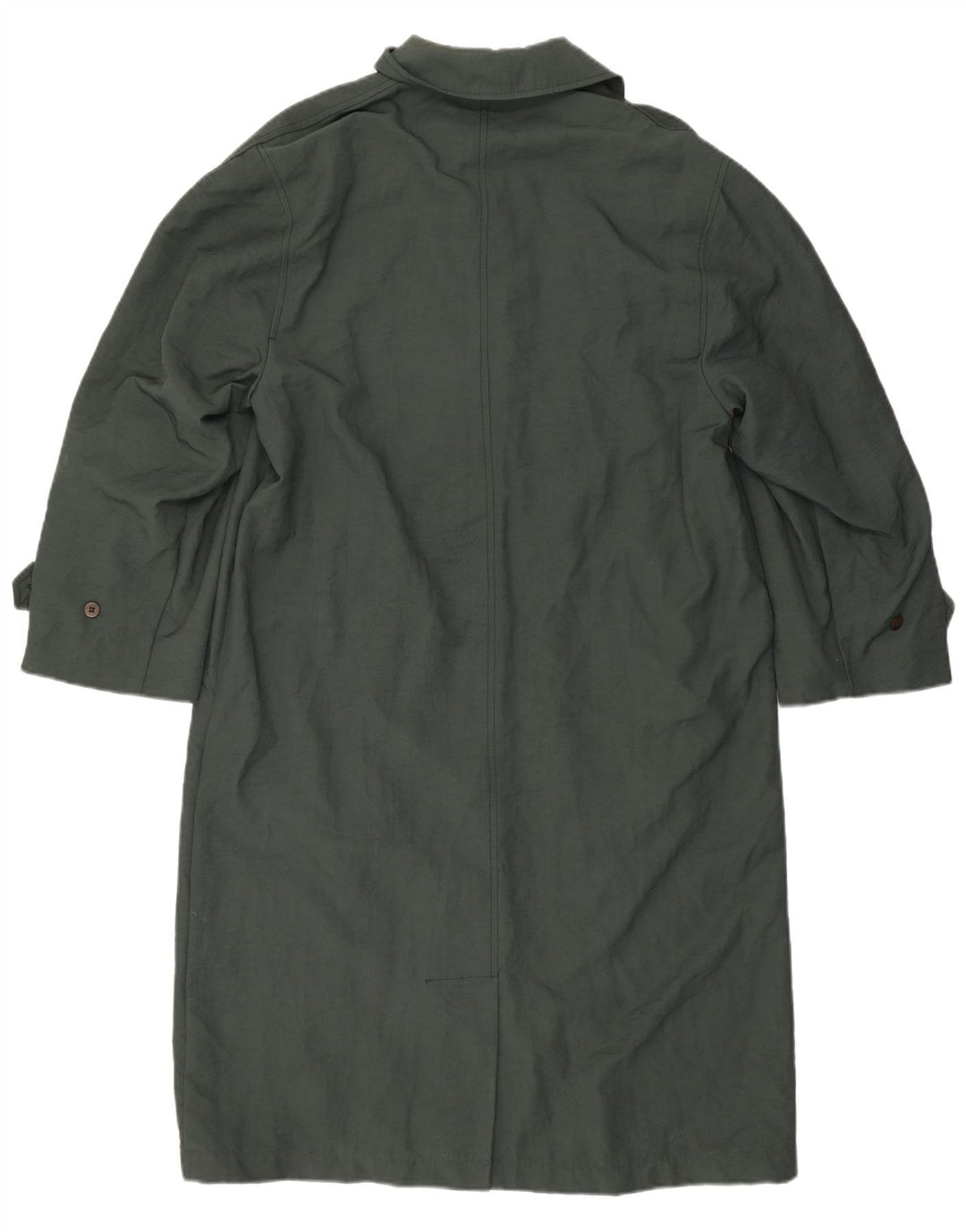 Vintage Damen Übergroßer Trenchcoat UK 10 Kleines grünes Polyamid