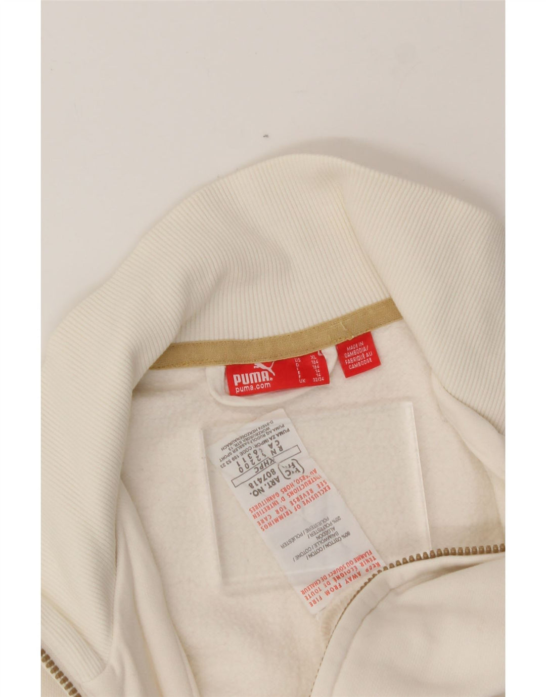 PUMA Boys Tracksuit Top Jacket 13-14 Years White Cotton Vintage Puma and Second-Hand Puma from Messina Hembry 