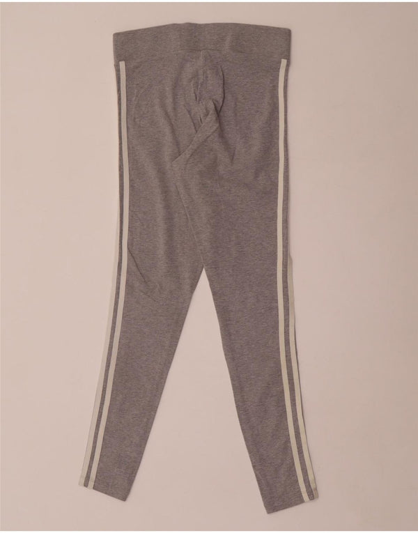 Adidas Damen Leggings UK 10 Small Grau gefleckte Baumwolle
