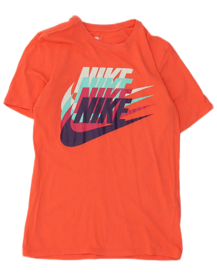 Nike Herren Athletic Cut Graphic T-Shirt Top Small Orange Baumwolle