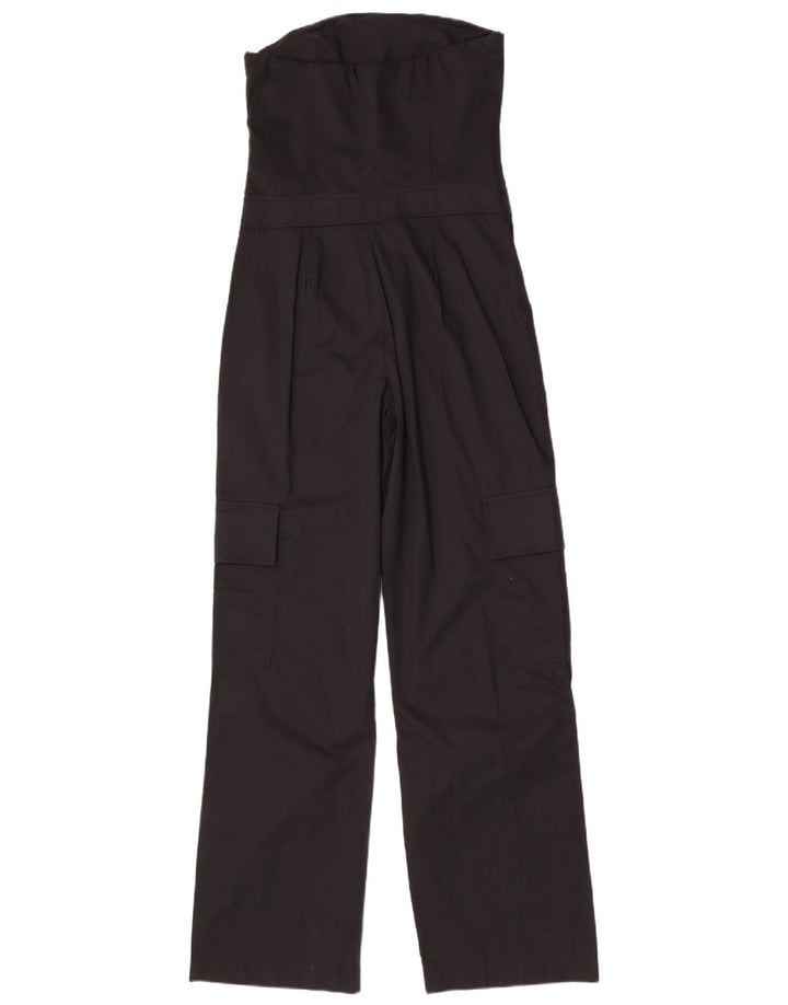 Trägerloser Damen-Jumpsuit von Zara, Gr. 10, Größe S, Schwarz, Baumwolle