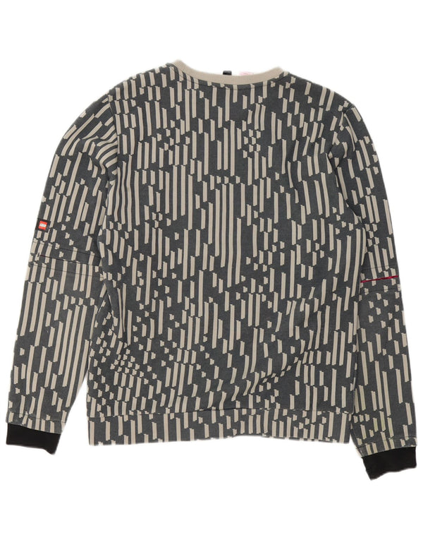 Adidas Boys Graphic Sweatshirt Jumper 15-16 Years Grey Geometric Cotton