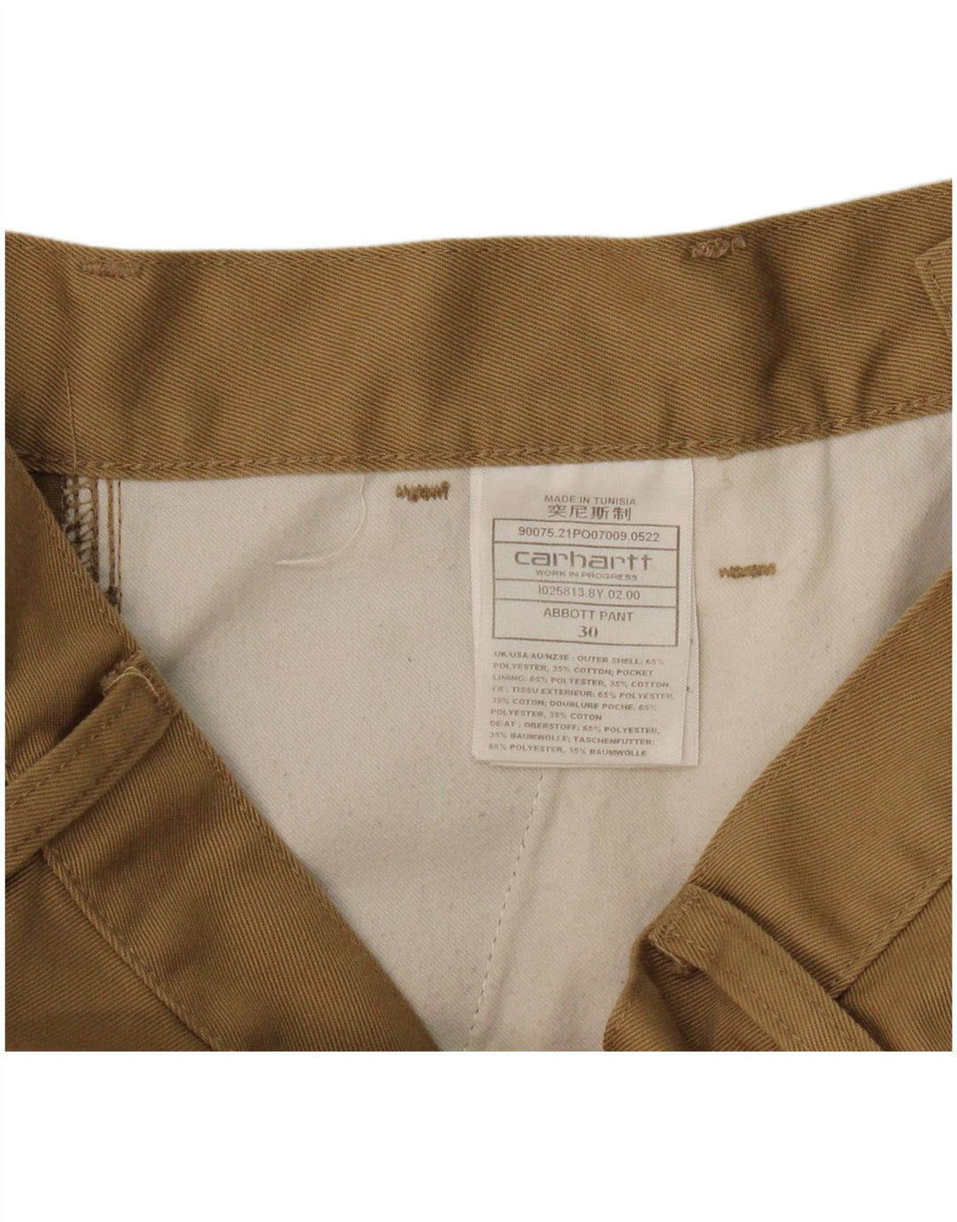 Carhartt Herren Pegged Chino Hose W30 L27 Beige Polyester