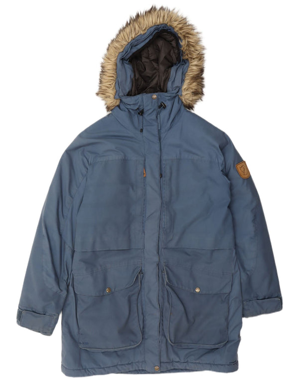 Fjall Raven Damen-Parka mit Kapuze, UK 16, Größe L, Blau, Polyamid