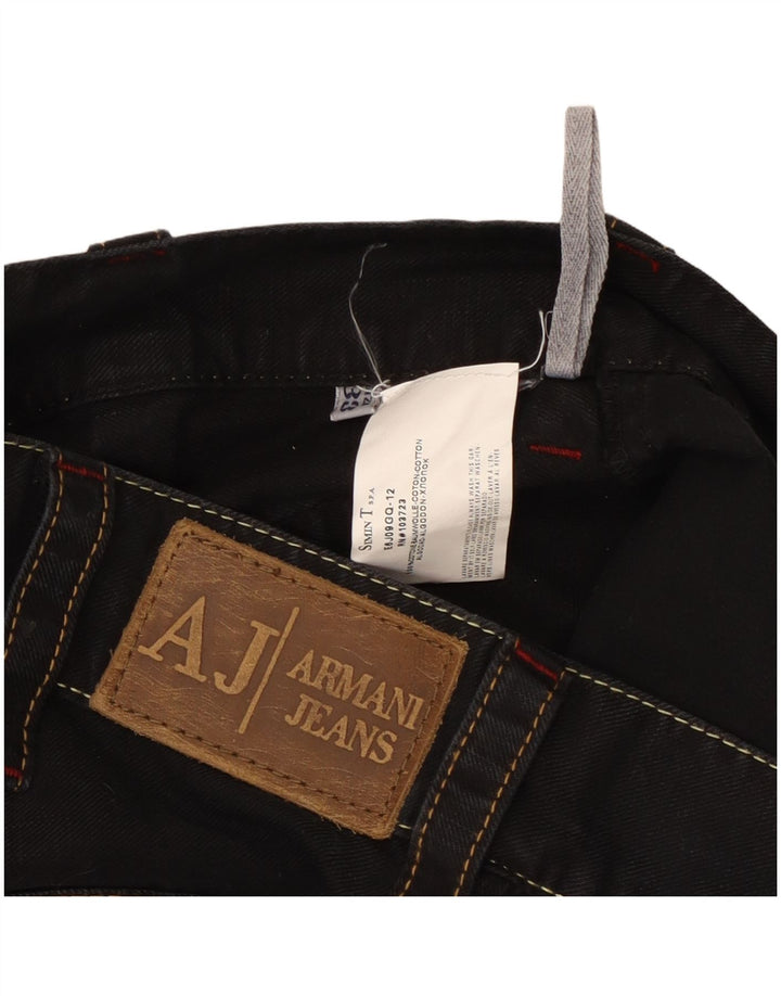 ARMANI Damen Loose Jeans W33 L33 Schwarze Baumwolle